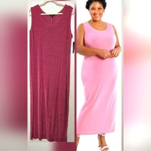 NWT Vikki Vi Sleeveless Plum-berry Classic Maxi Tank Dress Size:1X